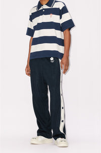 Striped polo shirt - Midnight Blue