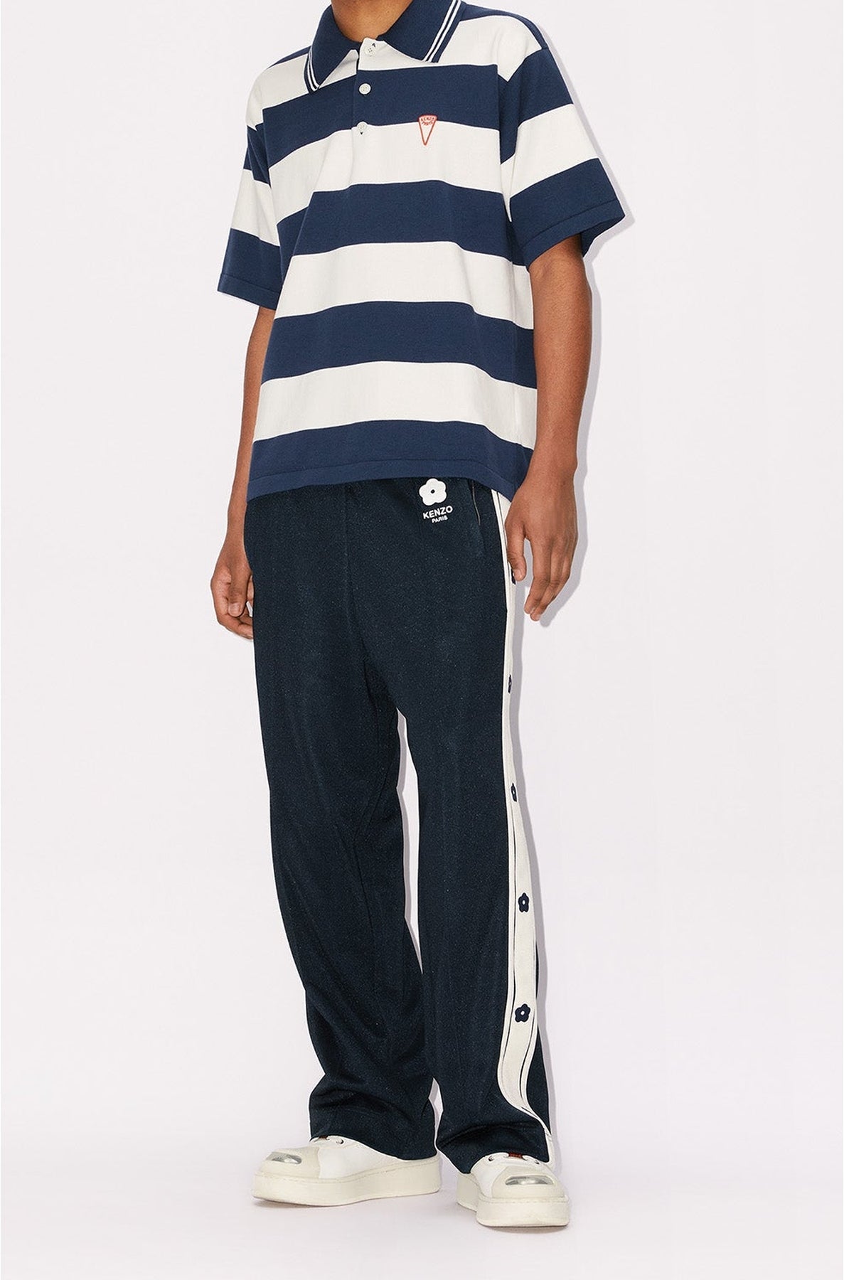Striped polo shirt - Midnight Blue
