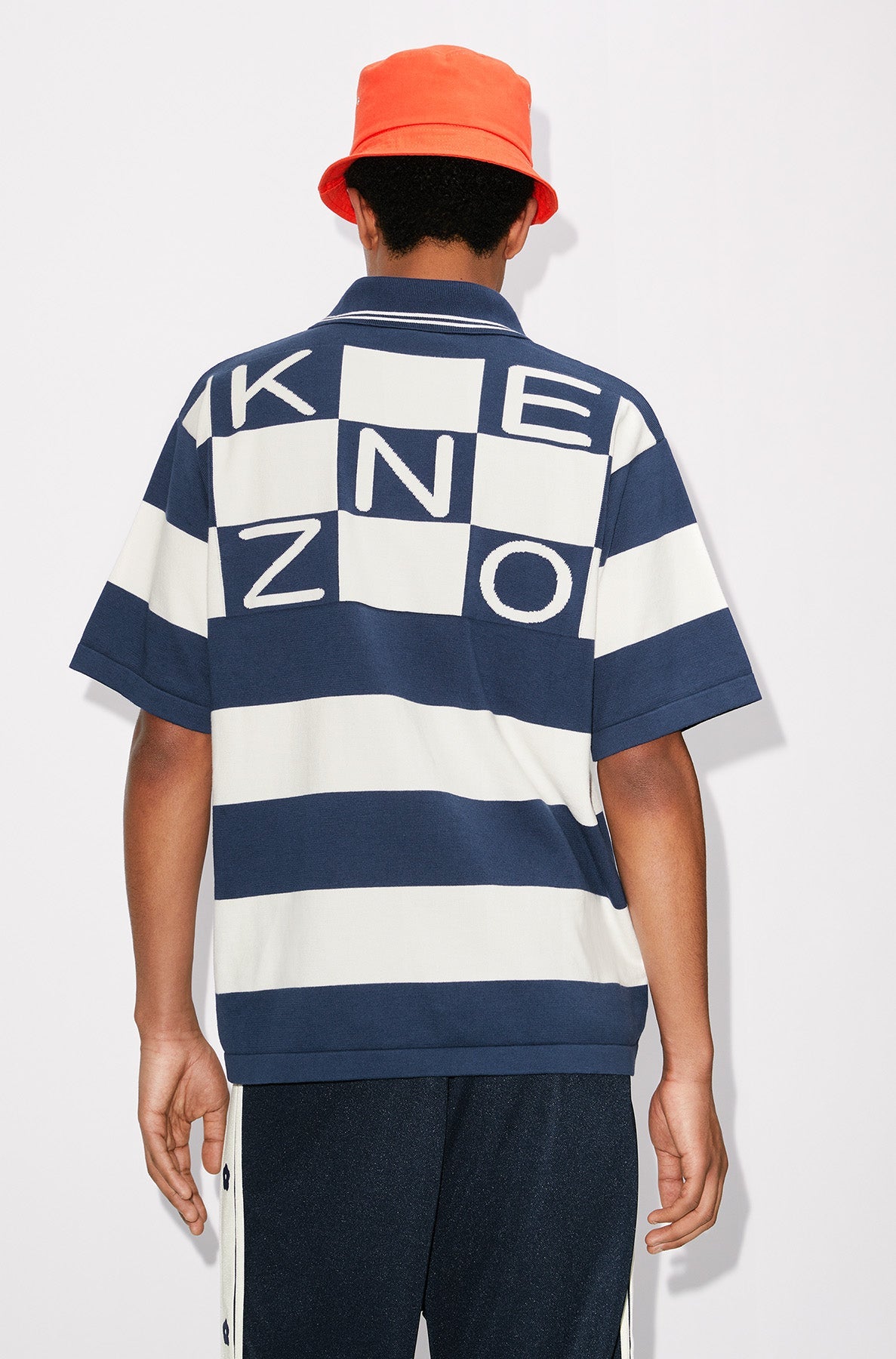 Striped polo shirt - Midnight Blue