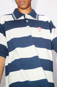 Striped polo shirt - Midnight Blue