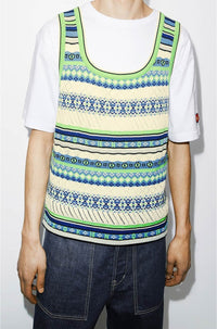 Pull sans manches Fairisle jacquard - Midnight Blue