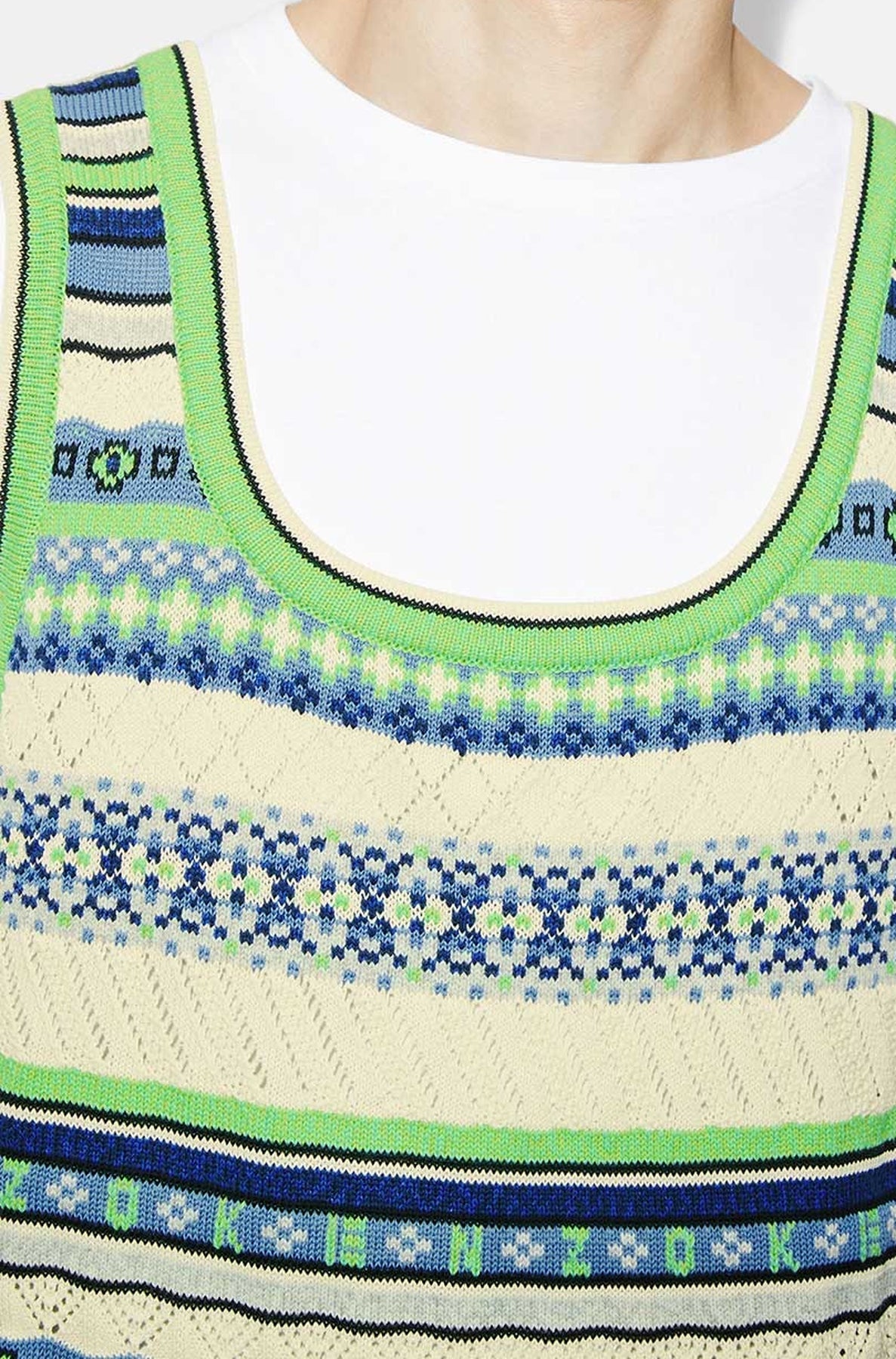 Pull sans manches Fairisle jacquard - Midnight Blue