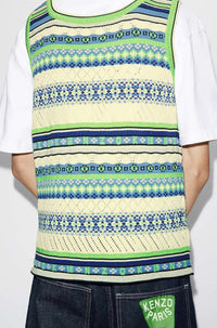 Pull sans manches Fairisle jacquard - Midnight Blue