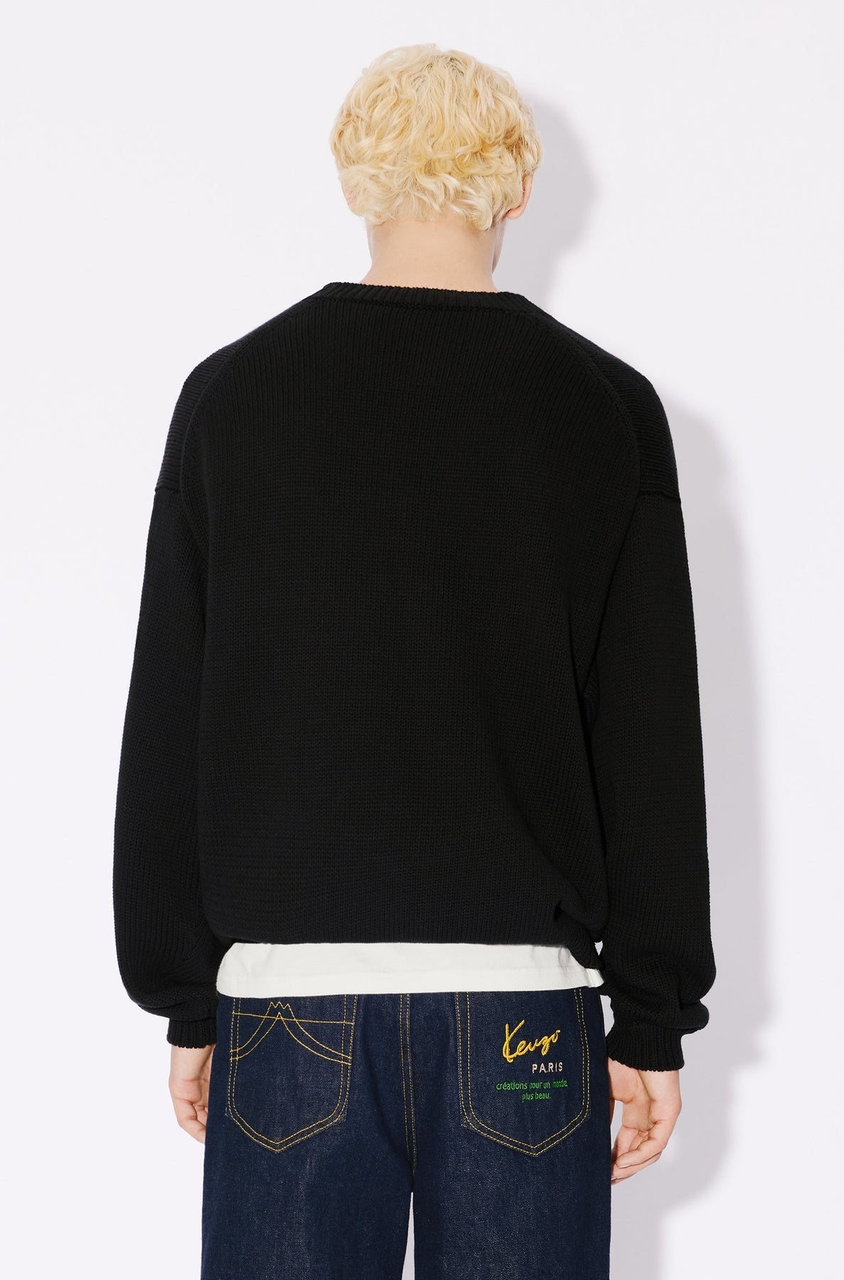 Pull brodé Bicolor Kenzo Paris - Black
