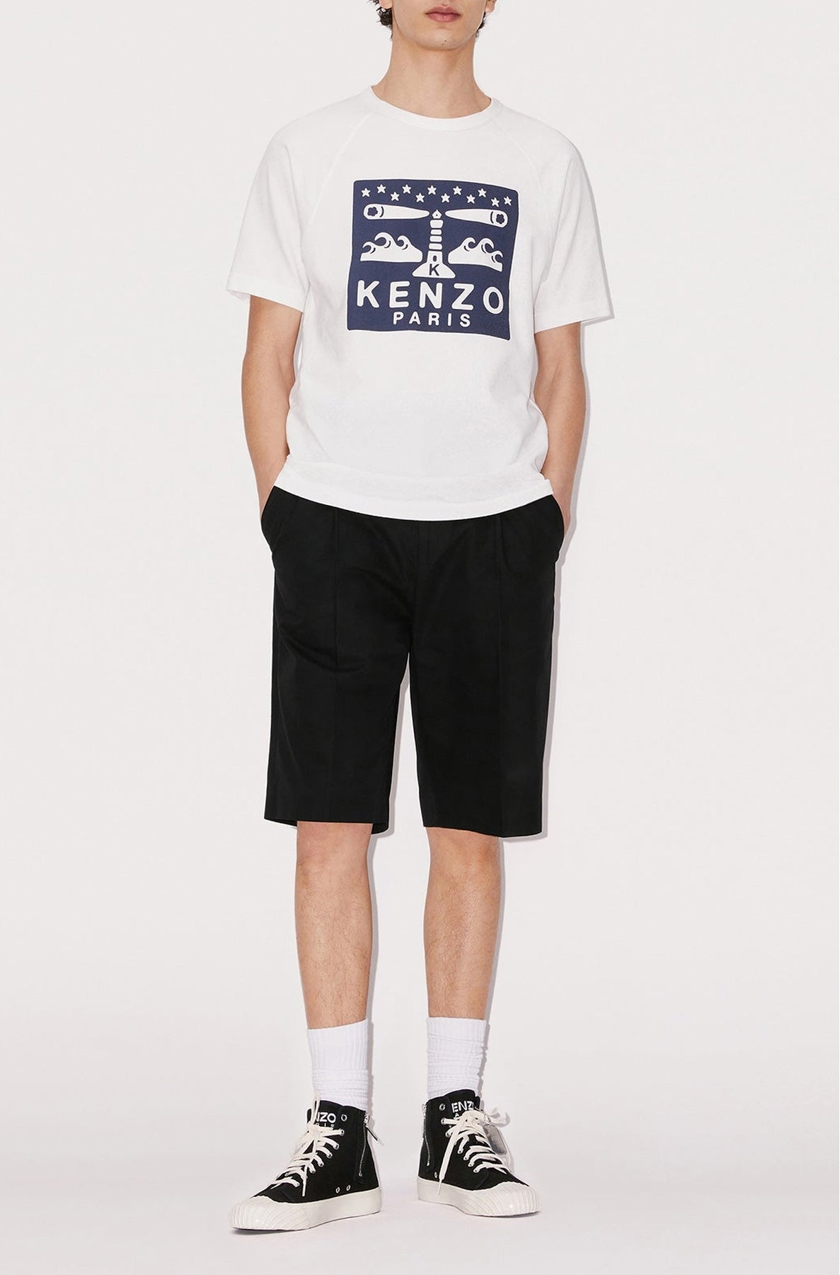Short chino plissé - Black