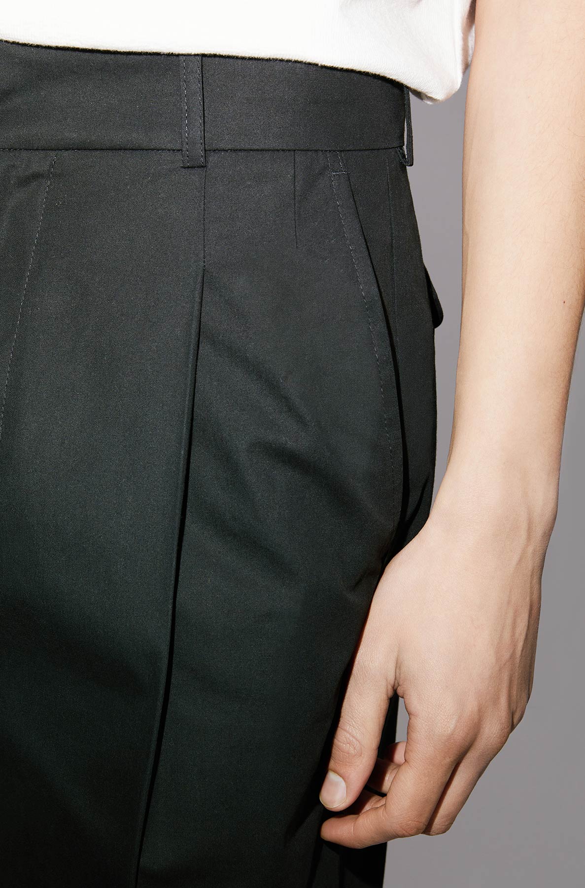 Short chino plissé - Black