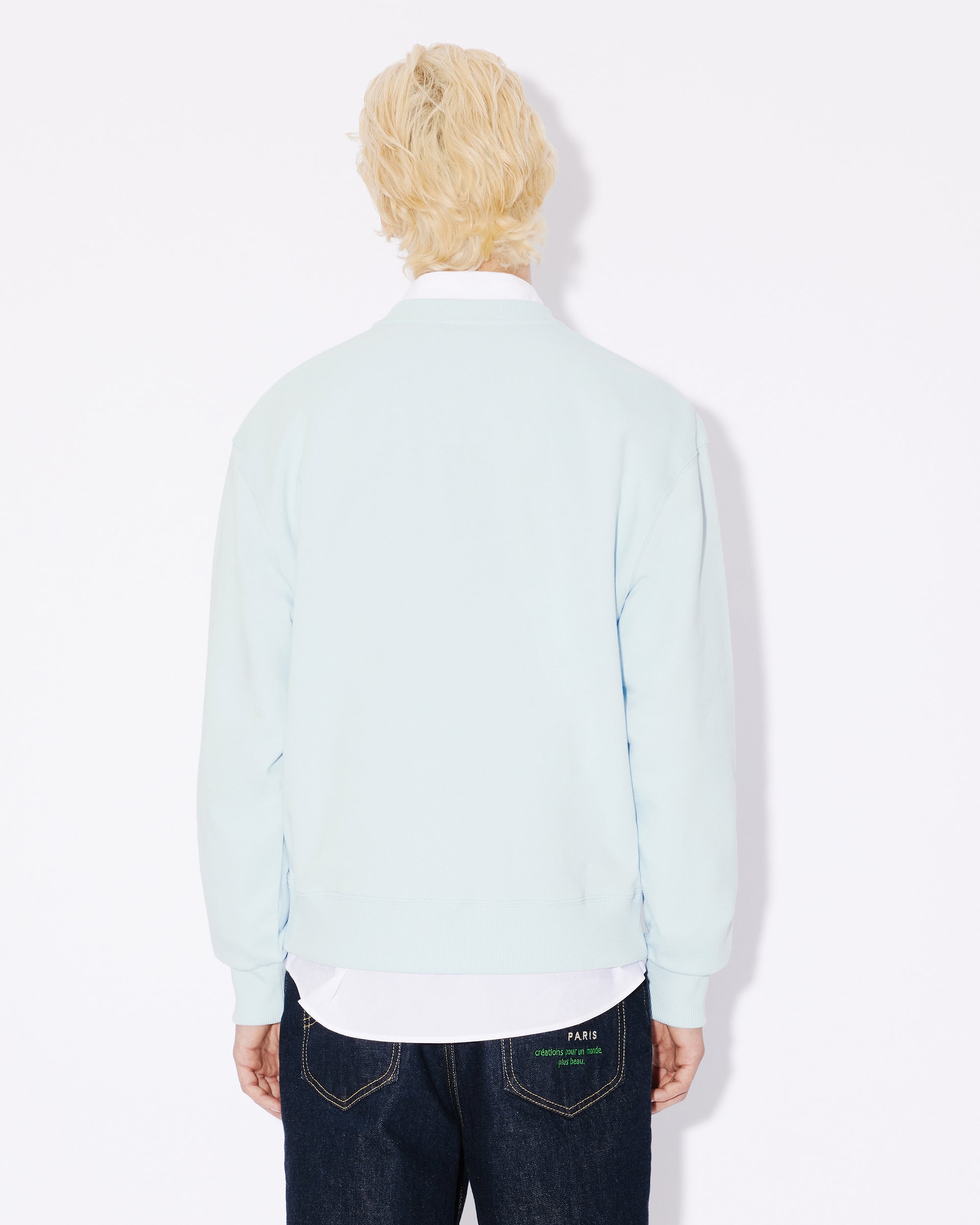 Classic embroidered sweatshirt 'Boke Flower' - Light Blue