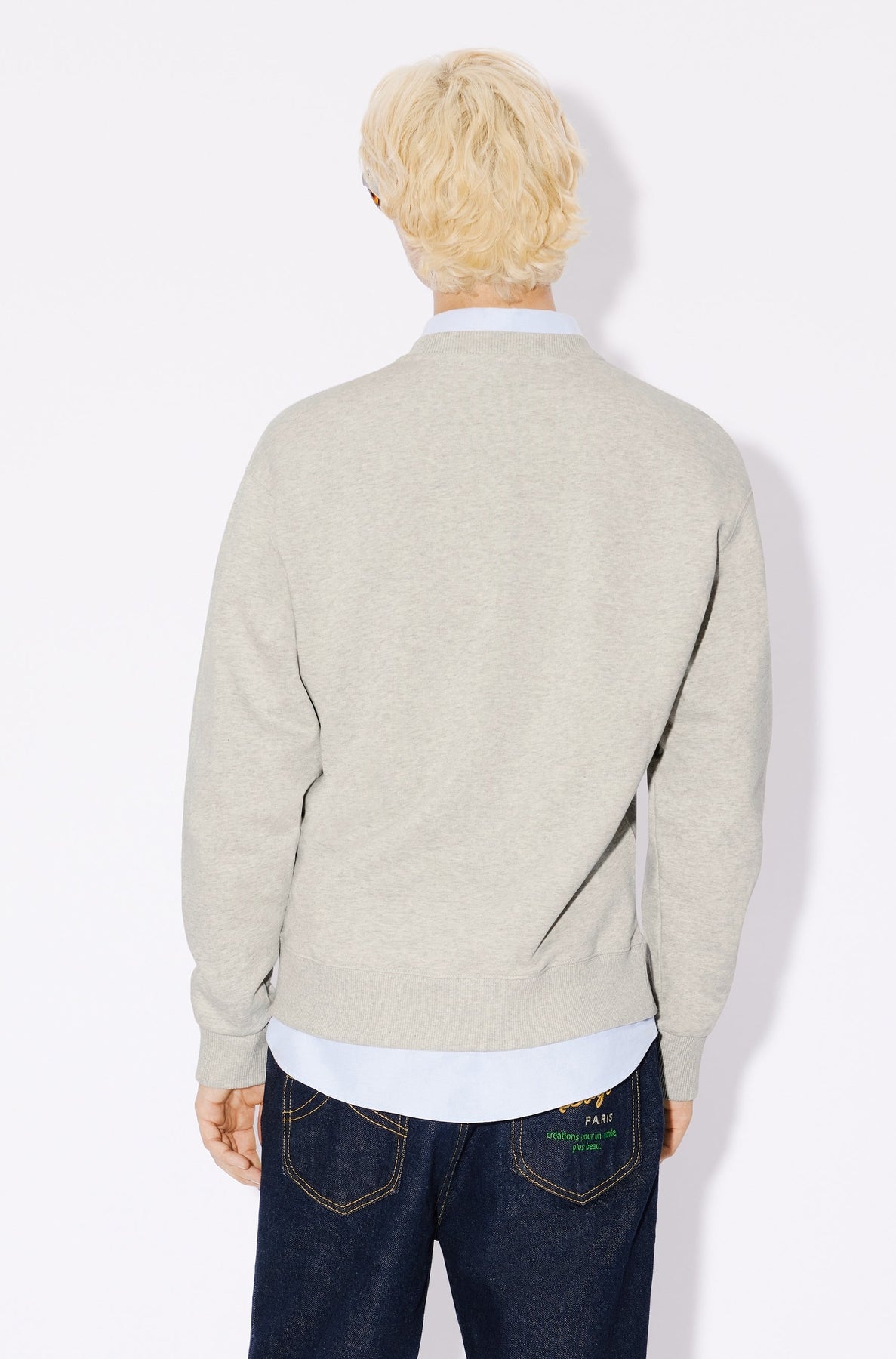 Sweatshirt classique brodé Boke Flower - Pale Grey