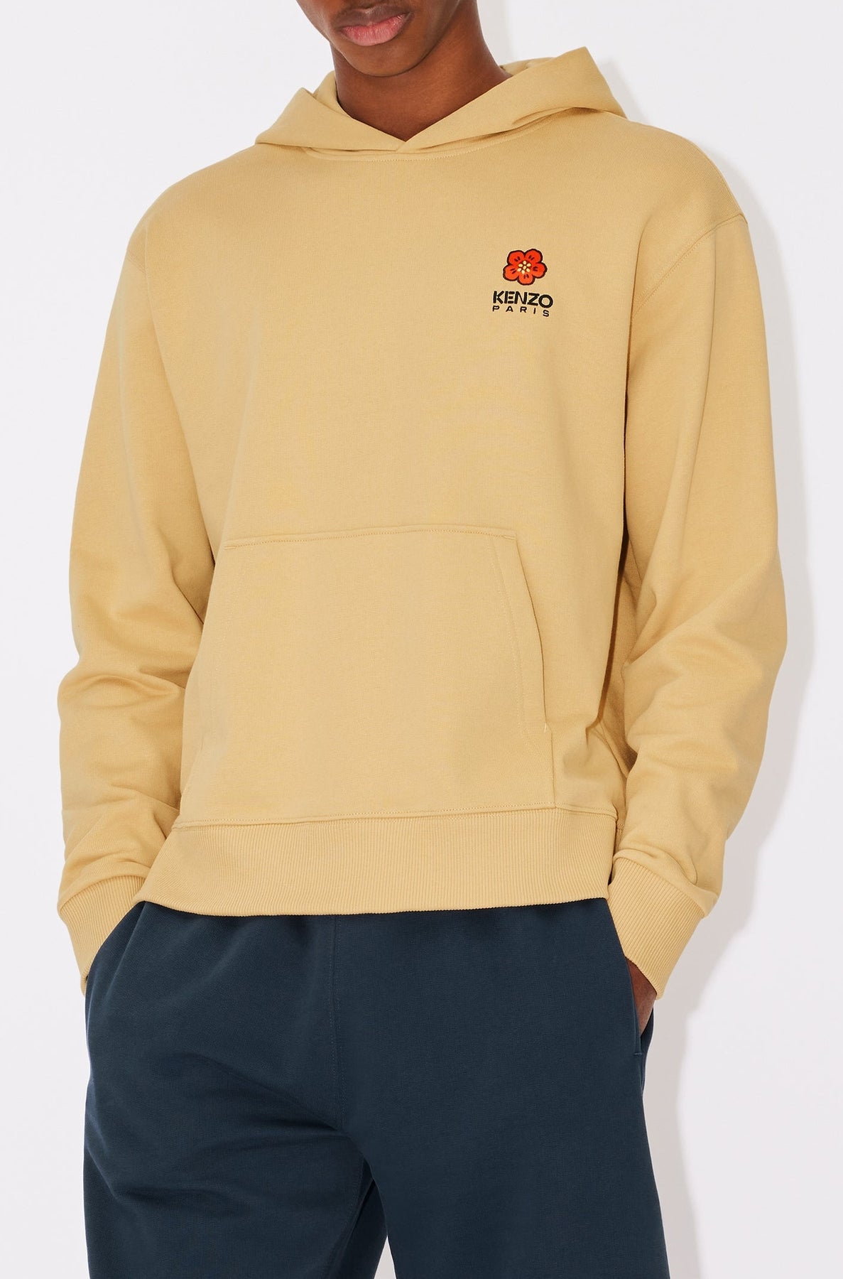 Sweatshirt à capuche brodé "Boke Flower" - Camel