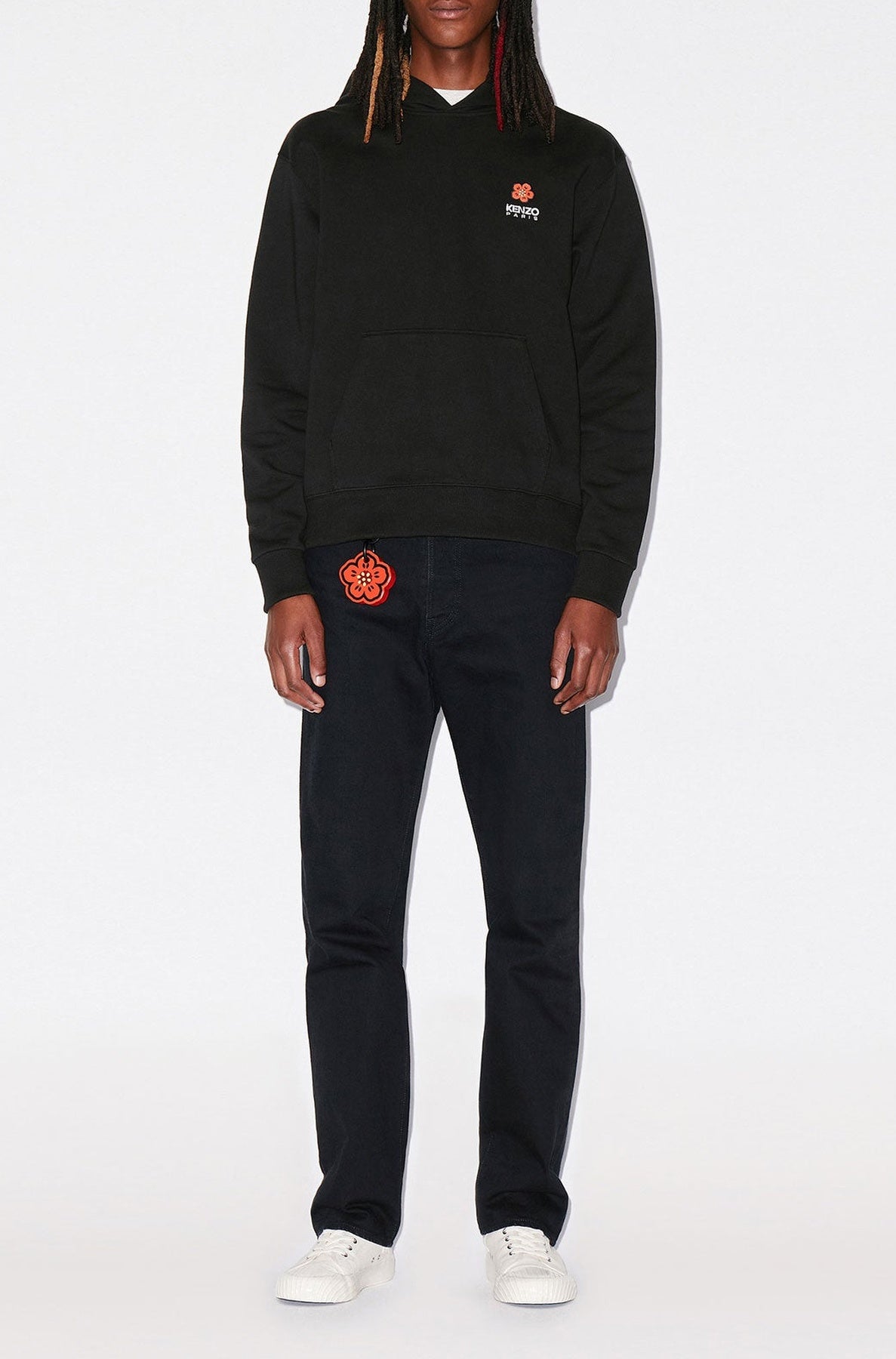 Sweatshirt à capuche brodé Boke Flower - Black