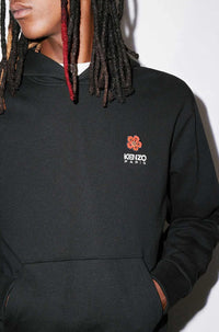 Sweatshirt à capuche brodé Boke Flower - Black