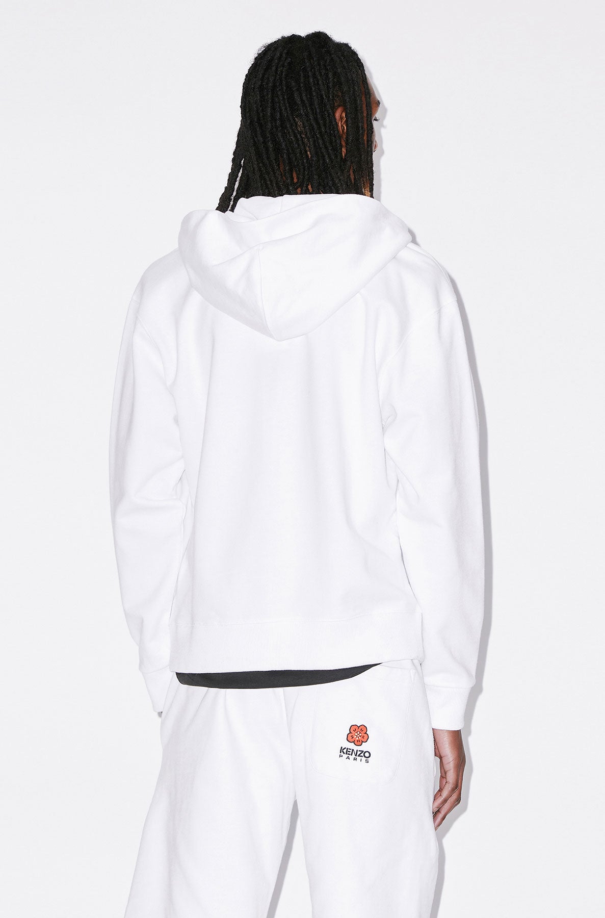 Classic 'Boke Flower' embroidered hoodie - White