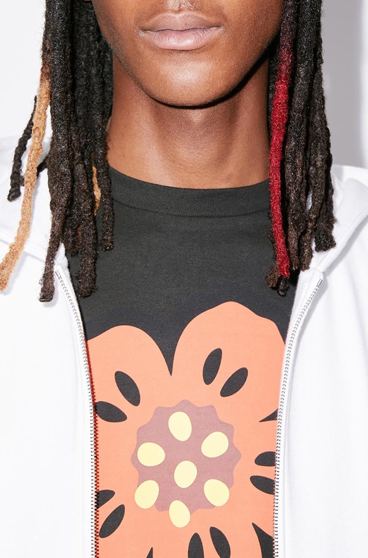 Classic 'Boke Flower' embroidered hoodie - White