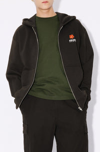 Sweatshirt à capuche classique brodé Boke Flower - Black
