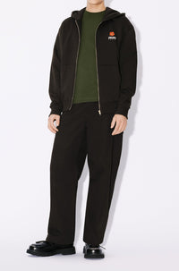 Sweatshirt à capuche classique brodé Boke Flower - Black