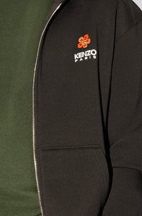 Sweatshirt à capuche classique brodé Boke Flower - Black