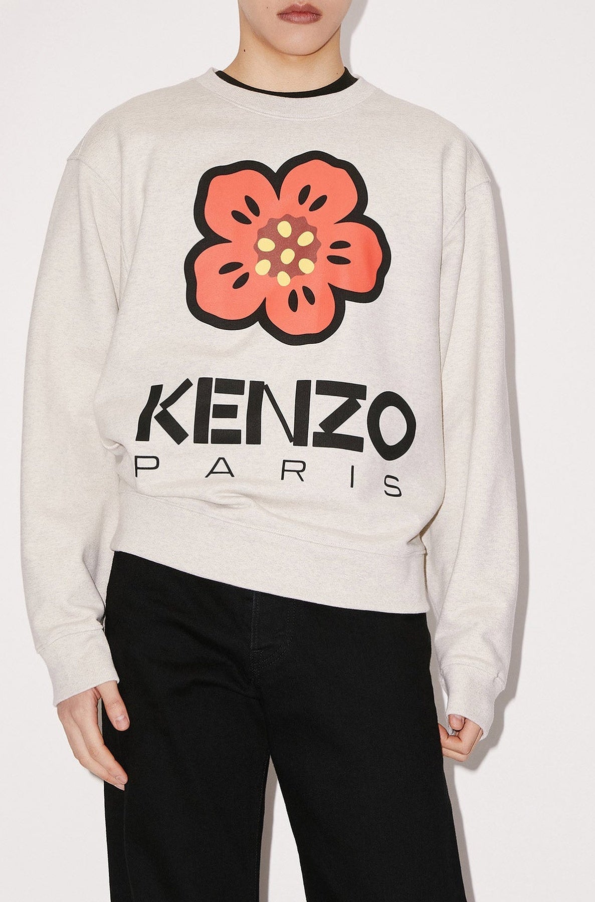Sweatshirt Boke Flower - Pale Grey