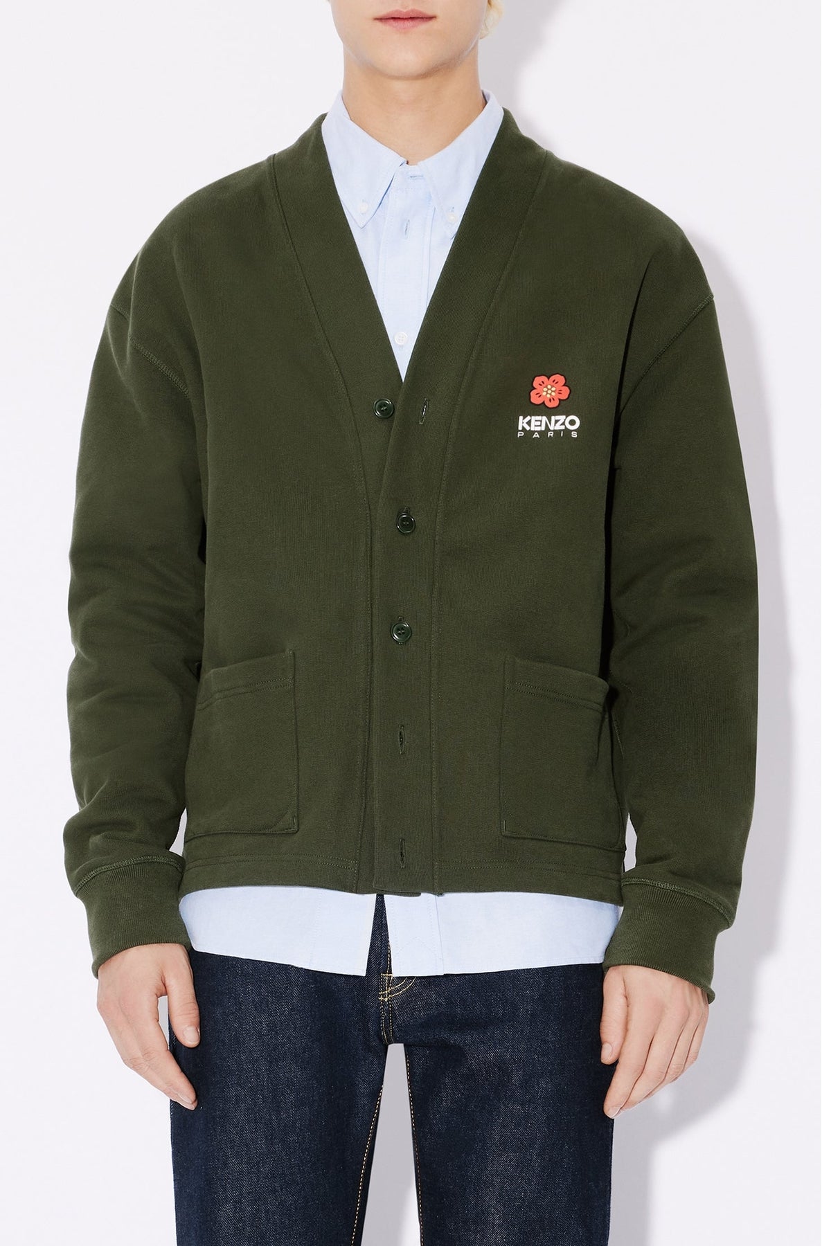Cardigan "Boke Flower" - Dark Khaki