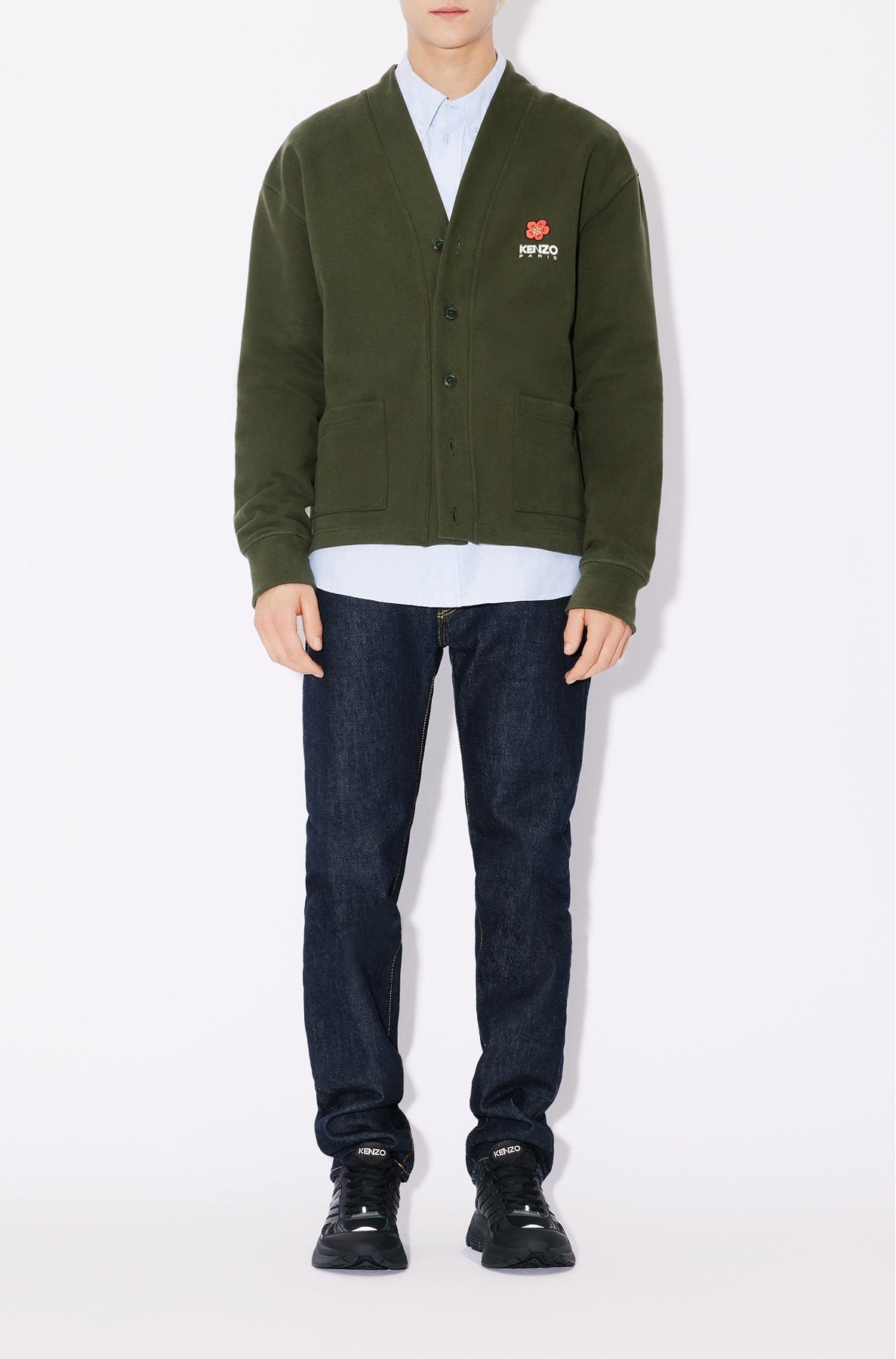 Cardigan "Boke Flower" - Dark Khaki