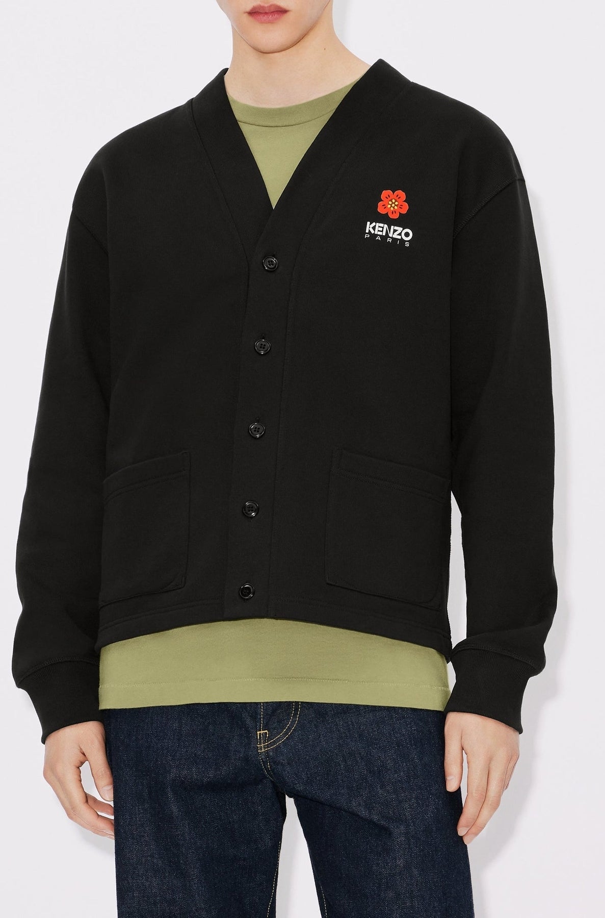Cardigan Boke Flower - Black