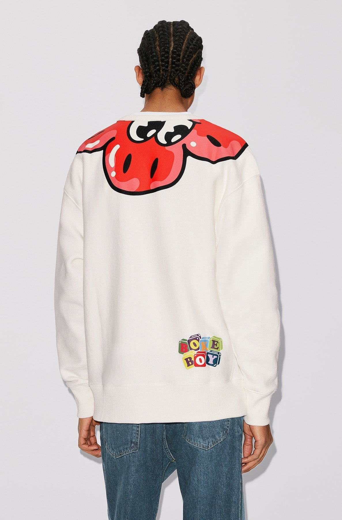 Sweatshirt oversize "Boke Boy - Pale Grey