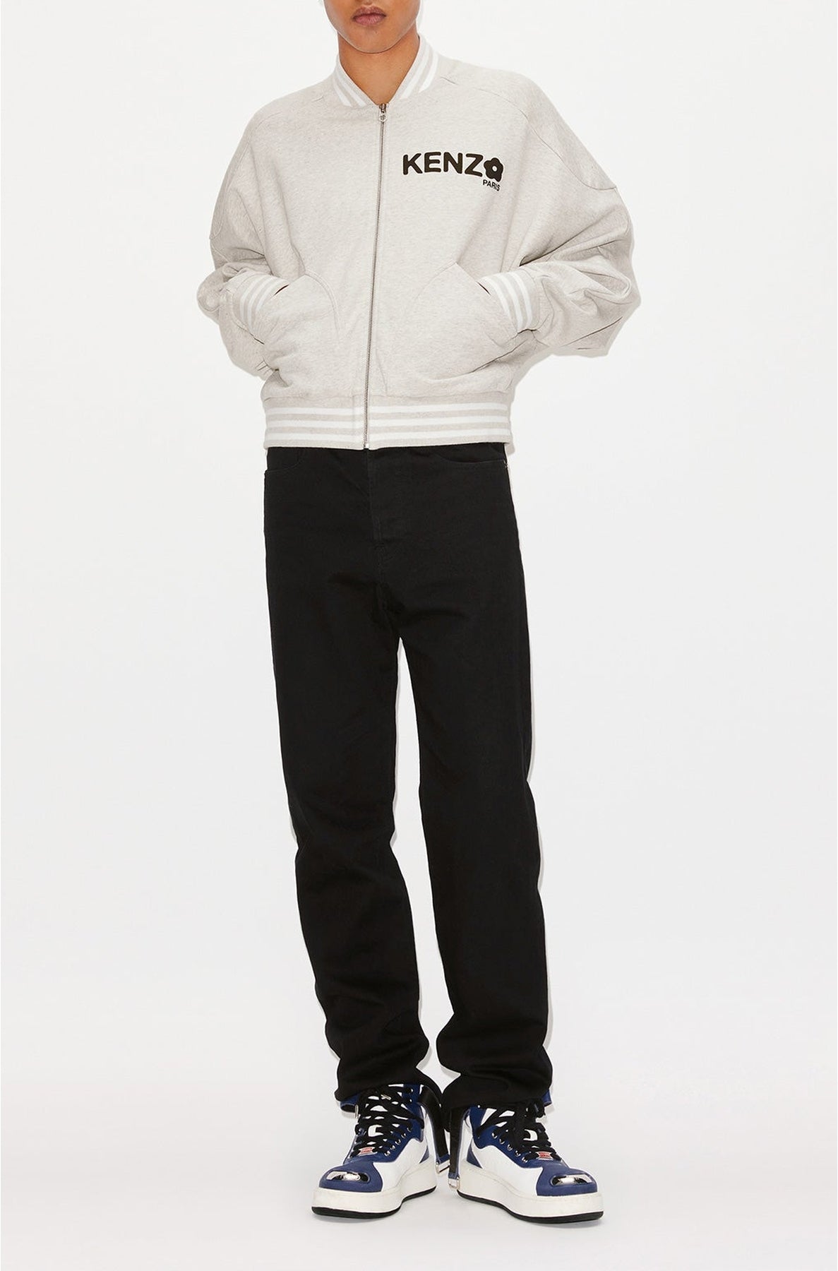 Boke Flower 2.0' zip sweatshirt - Pale Grey