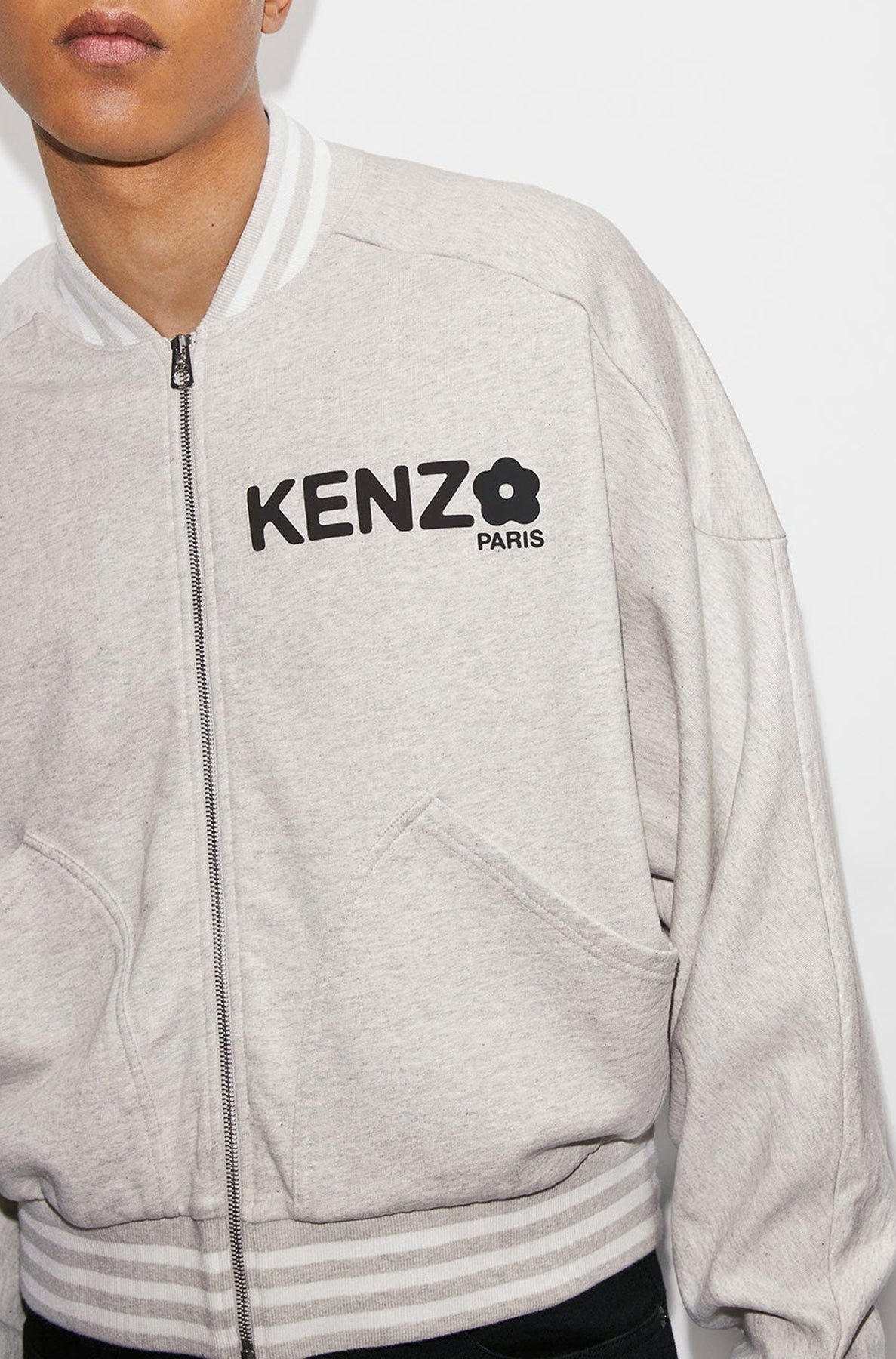 Boke Flower 2.0' zip sweatshirt - Pale Grey