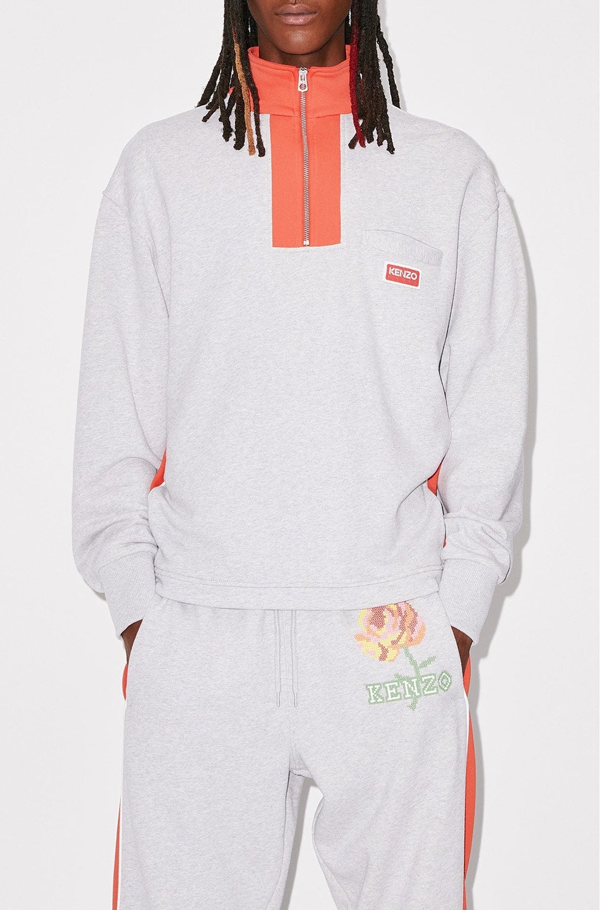 Sweatshirt "Pixel Rose" - Pearl Grey