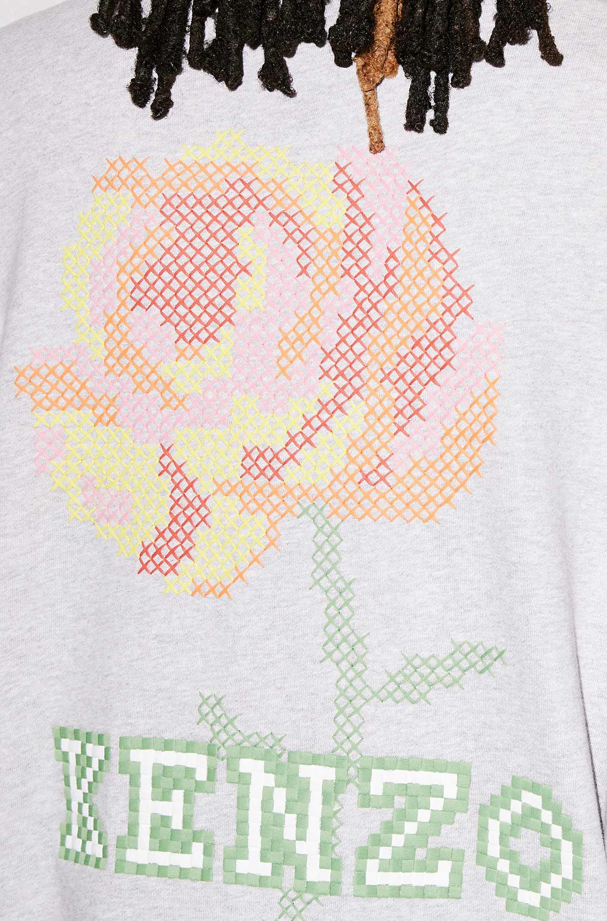 Sweatshirt "Pixel Rose" - Pearl Grey