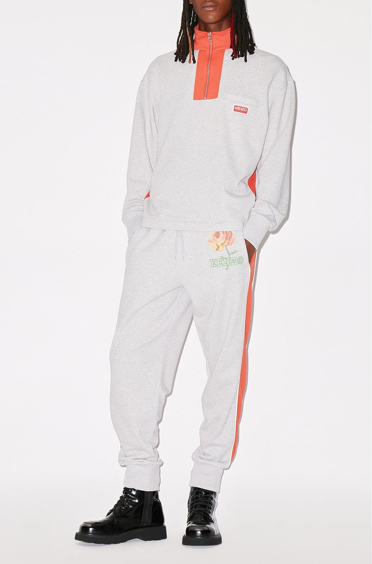 Sweatshirt "Pixel Rose" - Pearl Grey