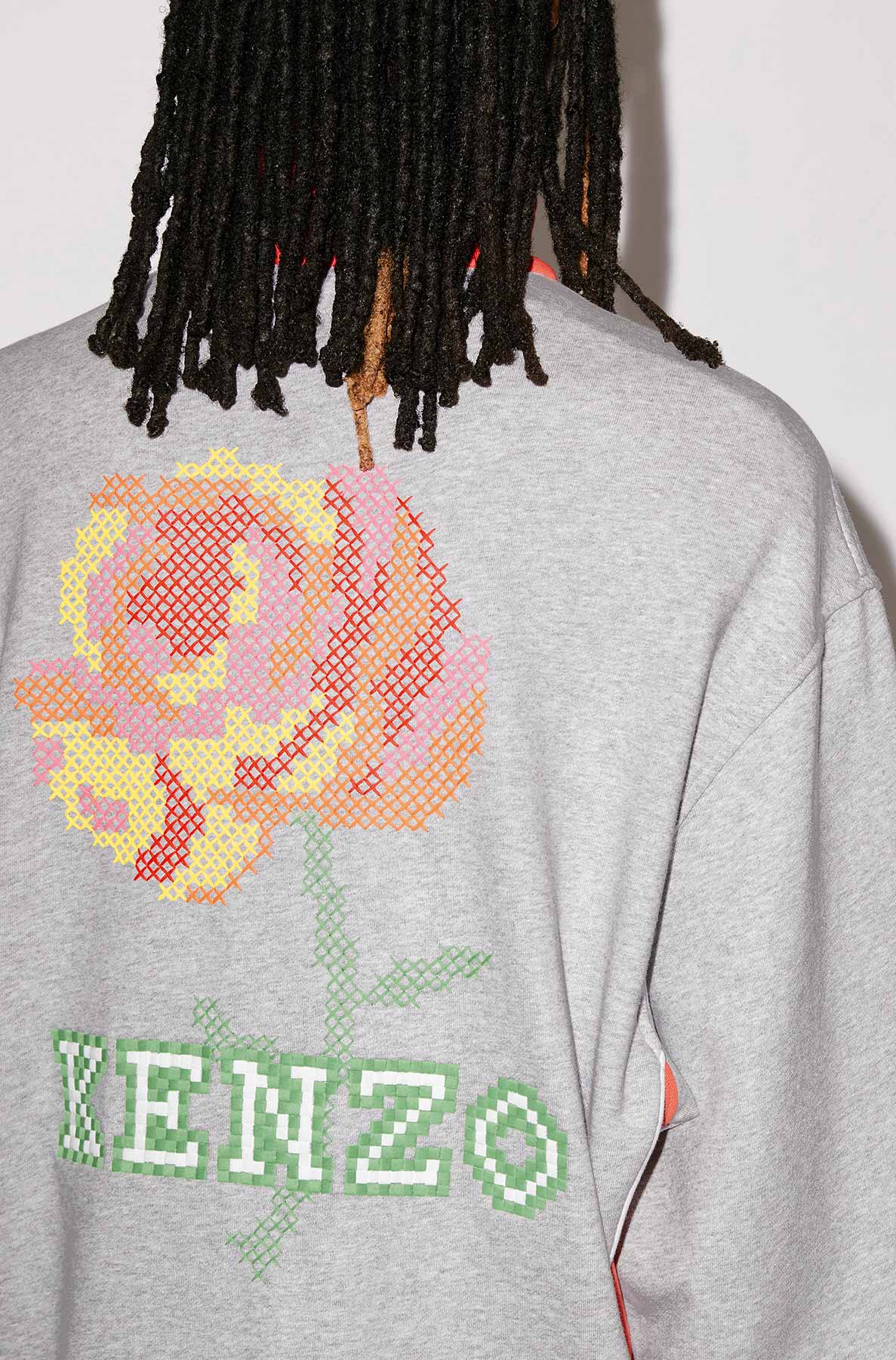 Sweatshirt "Pixel Rose" - Pearl Grey