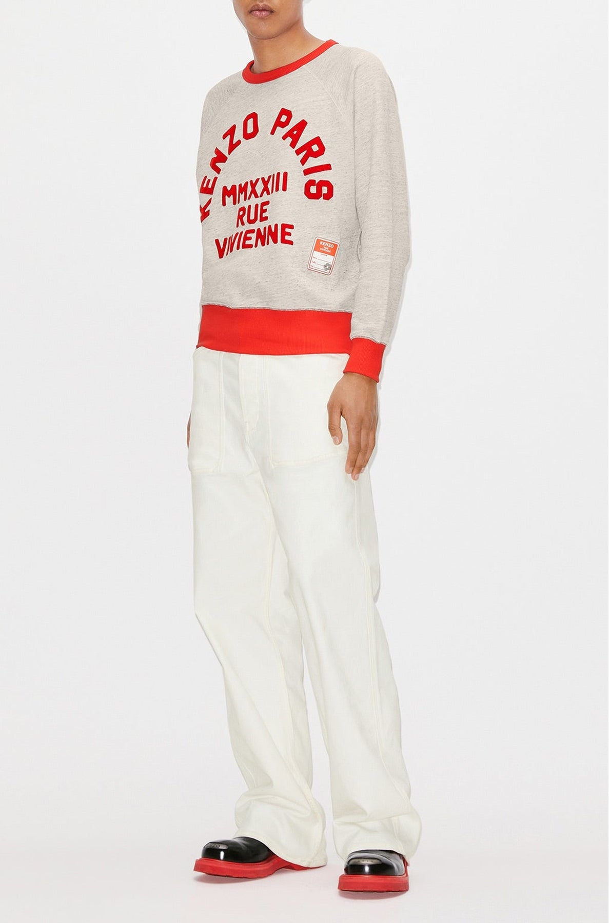 Sweatshirt slim "Kenzo Rue Vivienne" - Pearl Grey