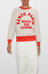 Sweatshirt slim "Kenzo Rue Vivienne" - Pearl Grey