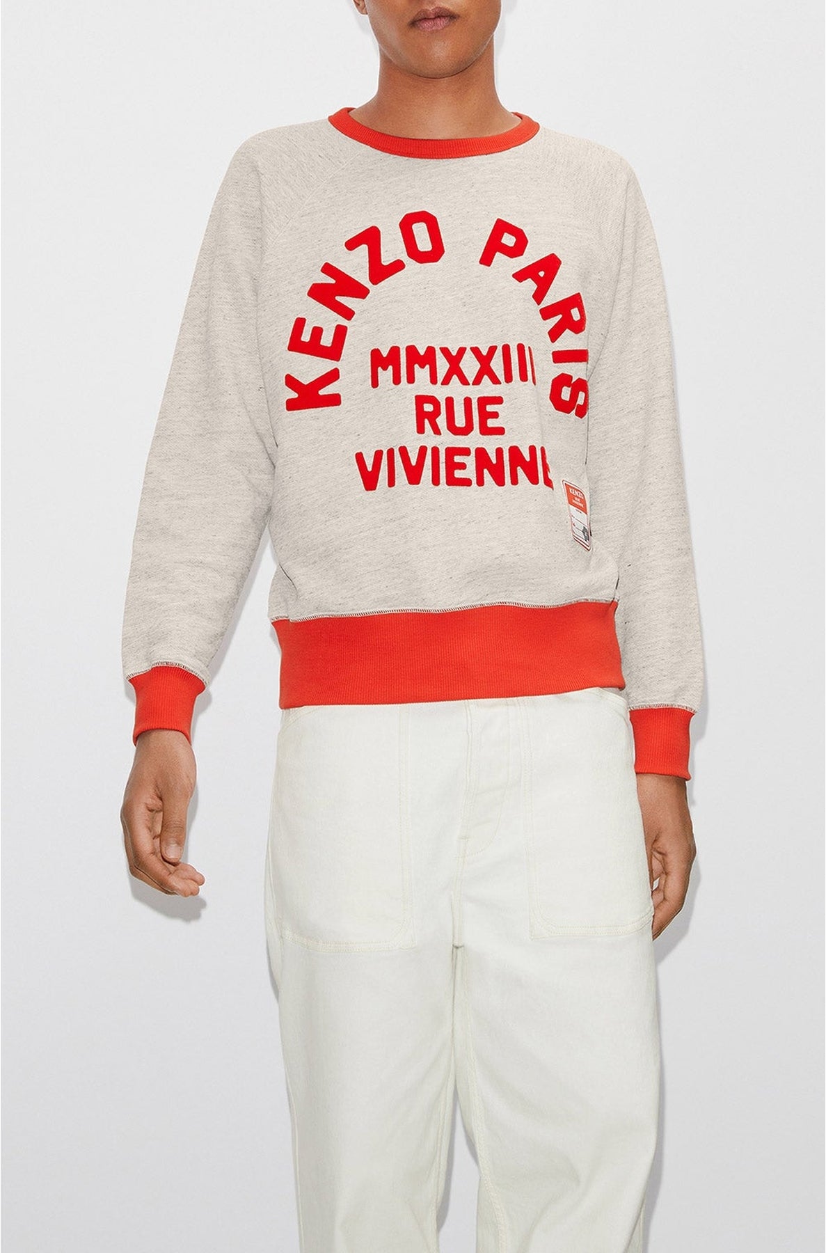 Sweatshirt slim "Kenzo Rue Vivienne" - Pearl Grey