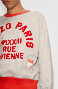 Sweatshirt slim "Kenzo Rue Vivienne" - Pearl Grey