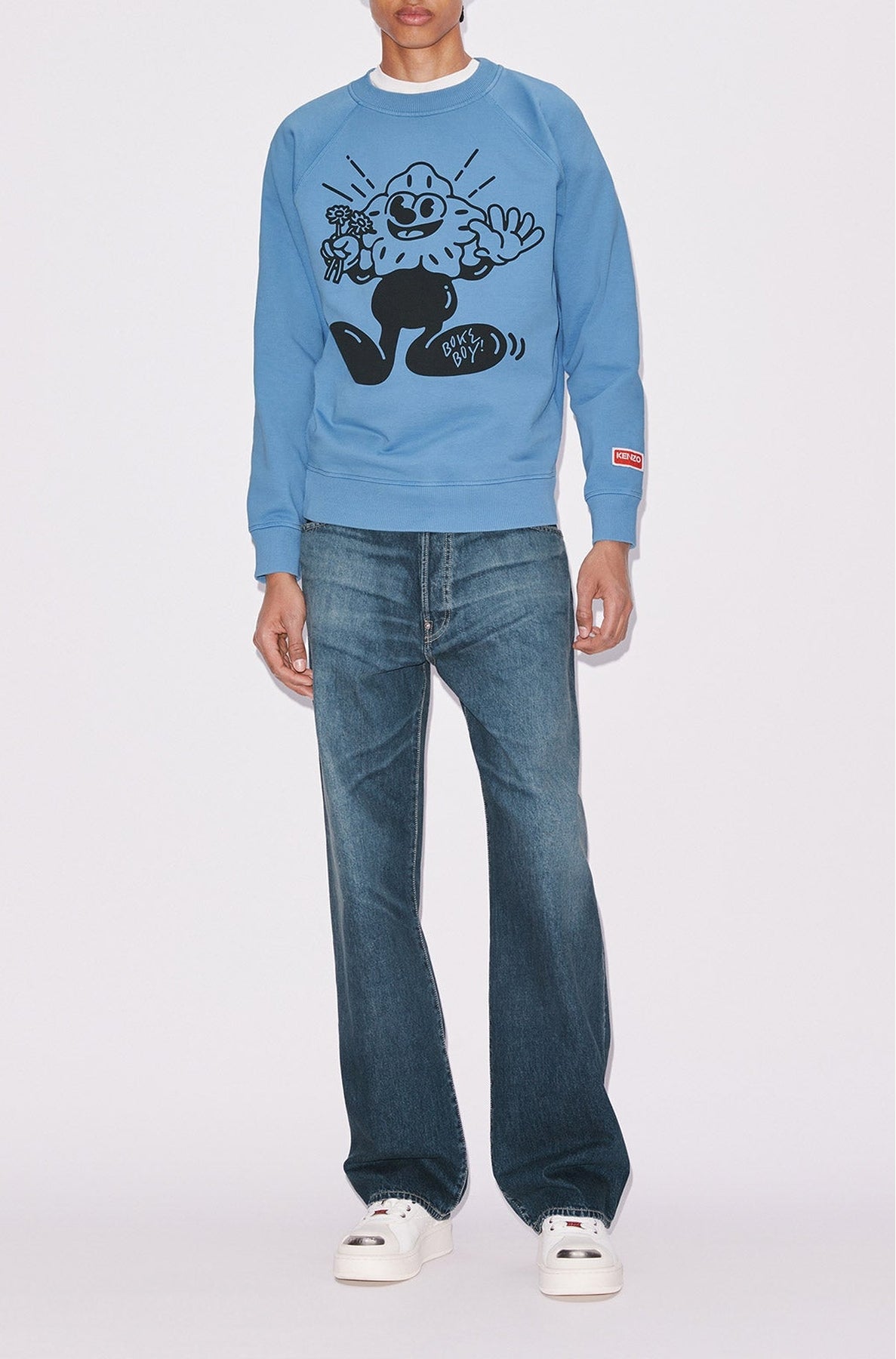 Sweatshirt ajusté "Boke Boy" - Cyan