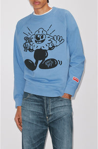 Sweatshirt ajusté "Boke Boy" - Cyan