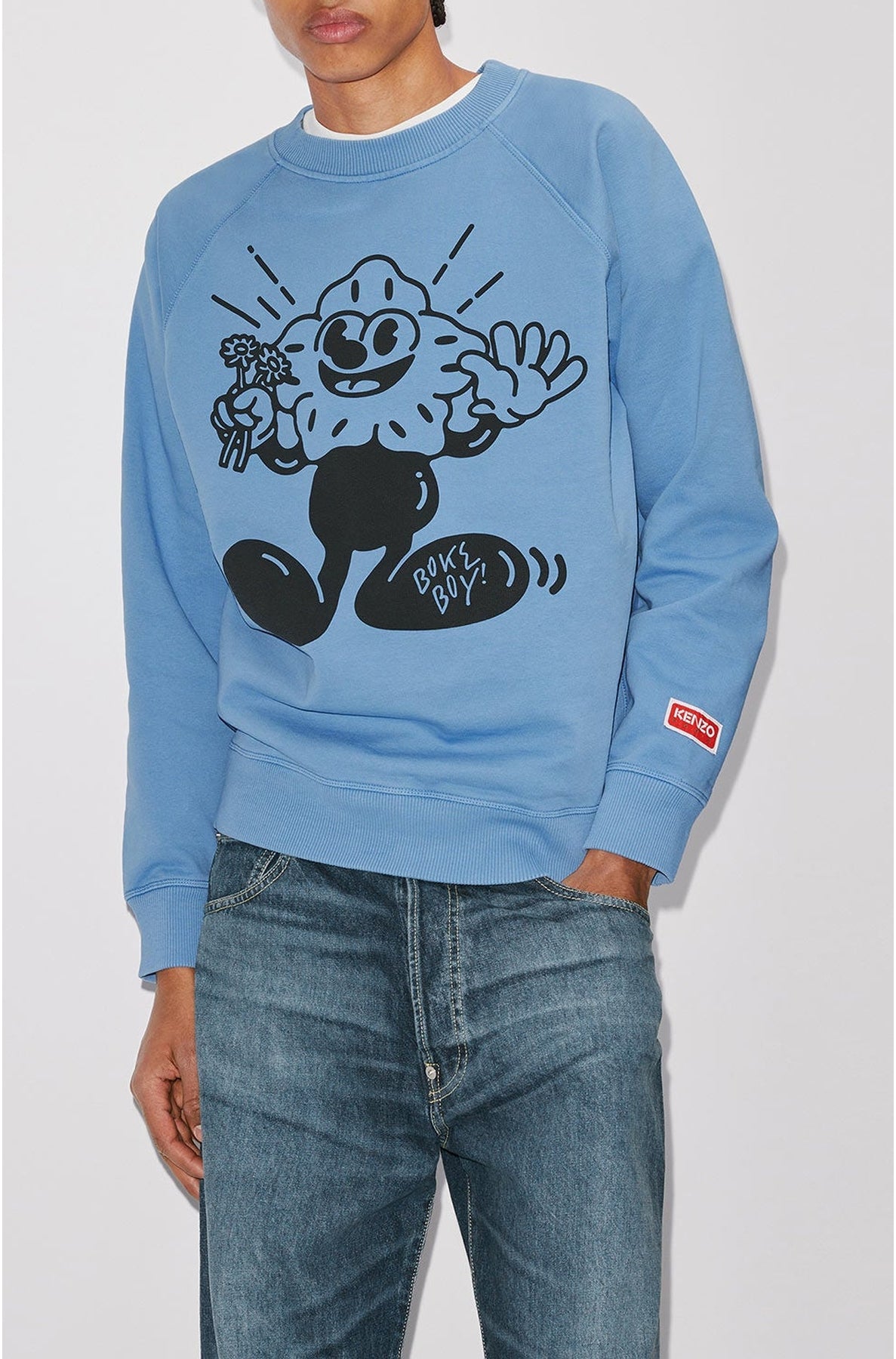 Sweatshirt ajusté "Boke Boy" - Cyan