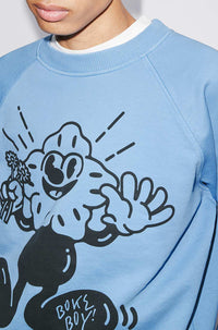Sweatshirt ajusté "Boke Boy" - Cyan