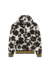 Hana Leopard' fleece hoodie - Off White