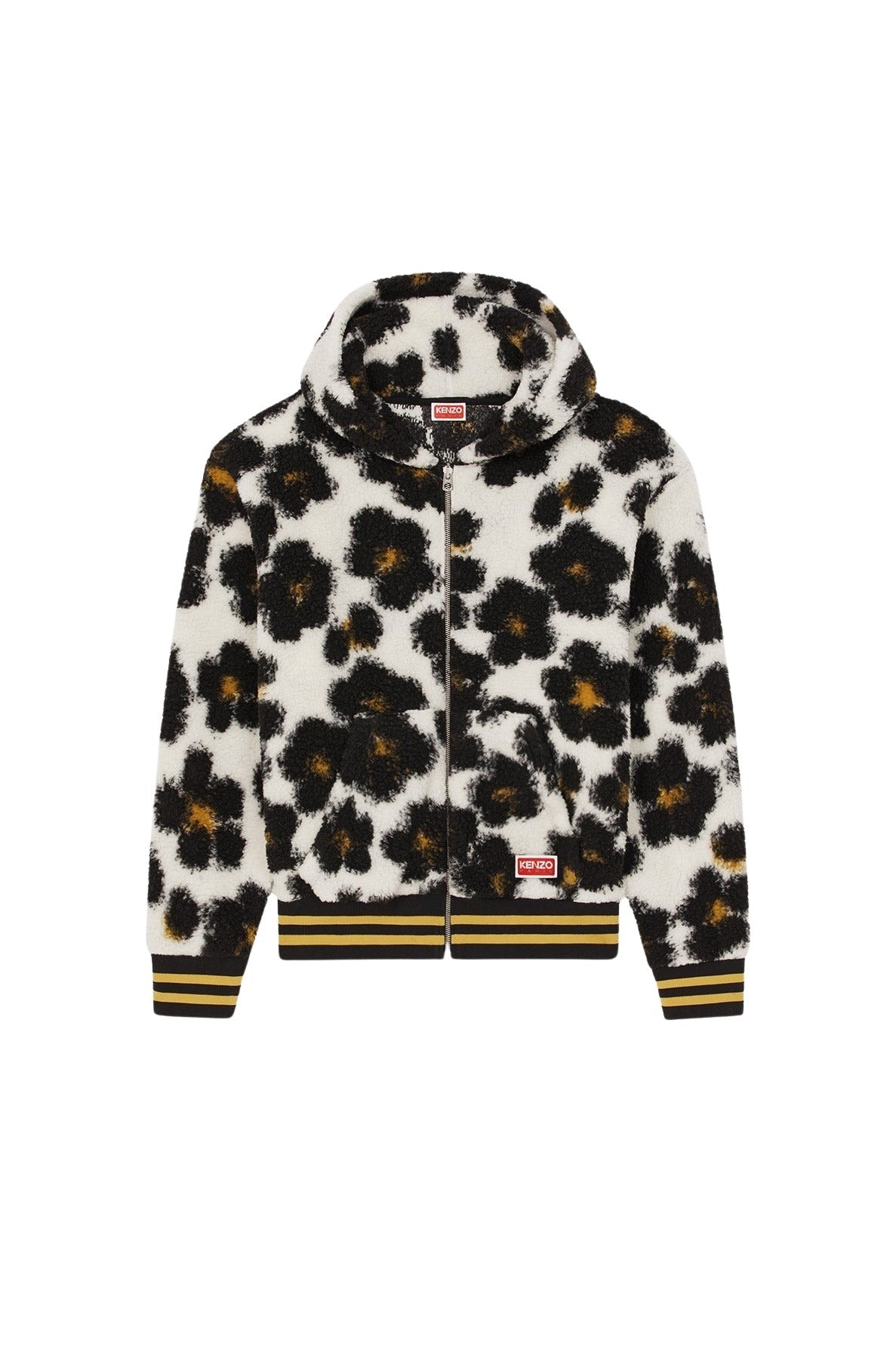 Hana Leopard' fleece hoodie - Off White
