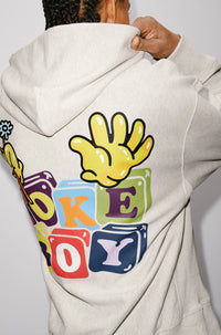 Sweatshirt oversize à capuche "Boke Boy" - Pale Grey