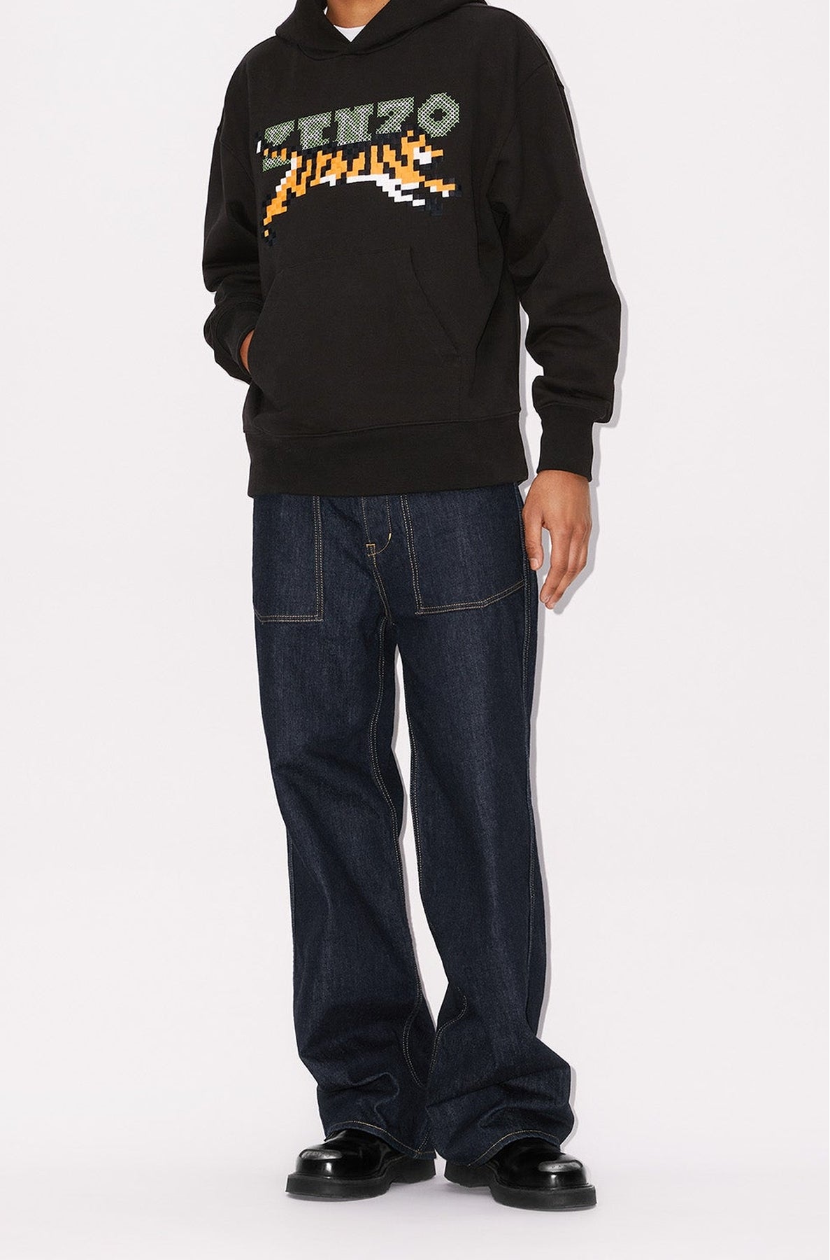 Sweat à capuche Kenzo Pixel oversize - Black