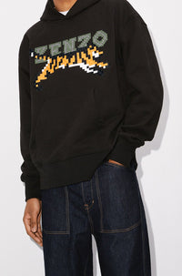 Sweat à capuche Kenzo Pixel oversize - Black