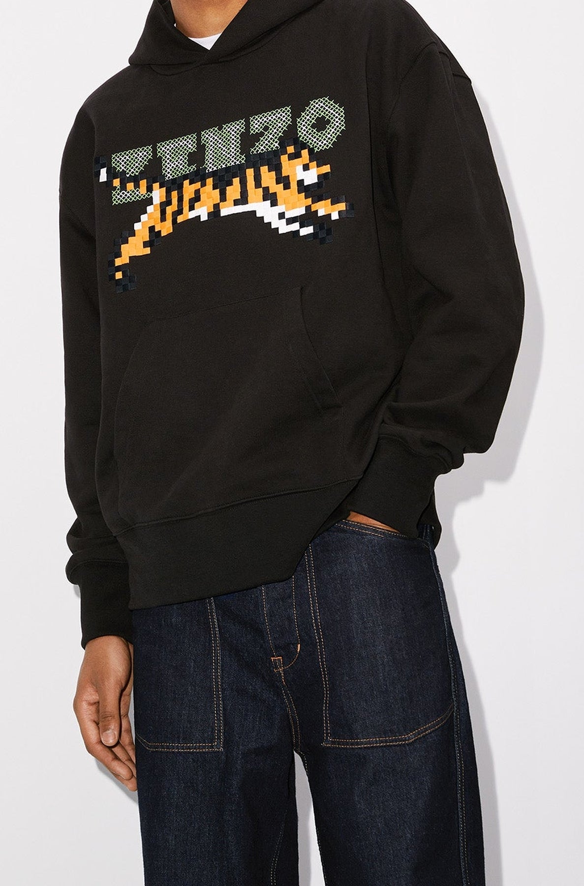 Sweat à capuche Kenzo Pixel oversize - Black