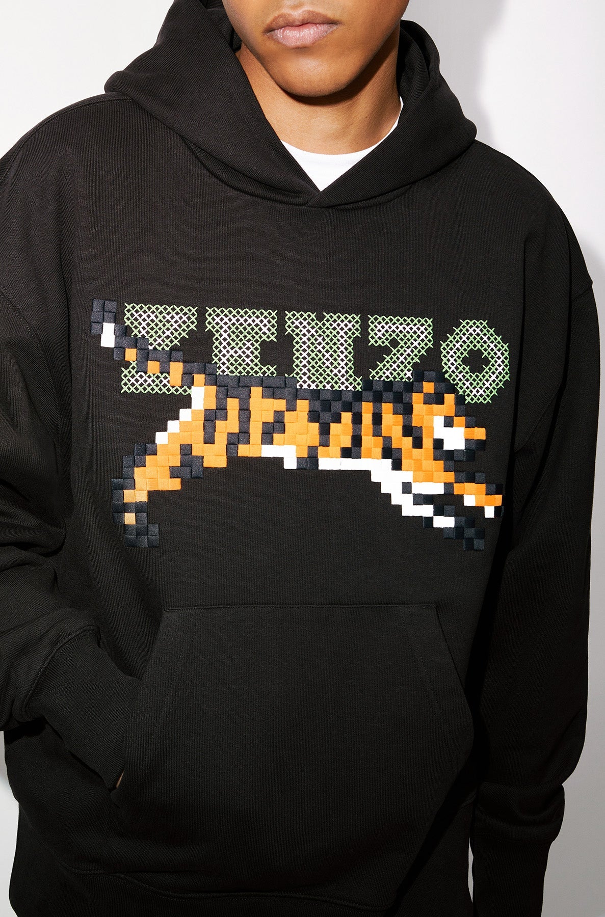 Sweat à capuche Kenzo Pixel oversize - Black