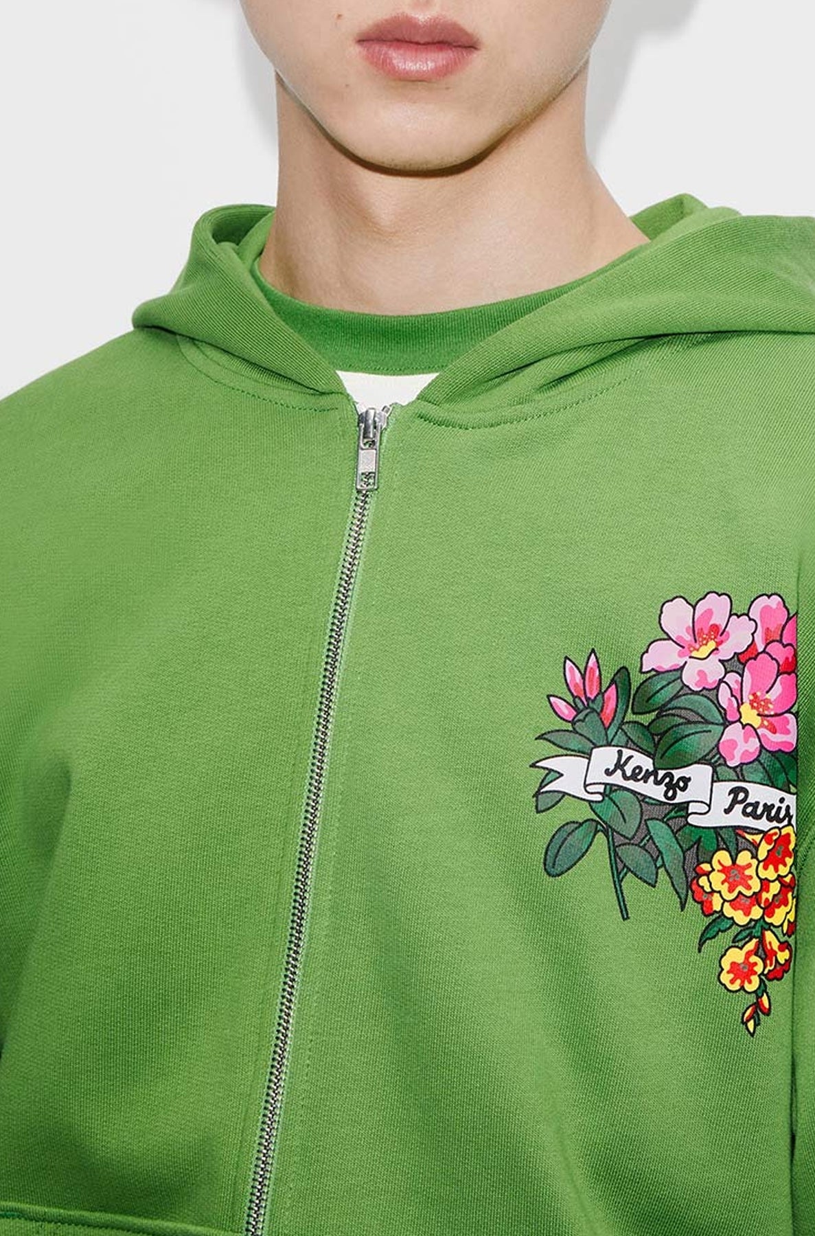 Sweatshirt zippé "Aloha Flower Tattoo" - Grass Green