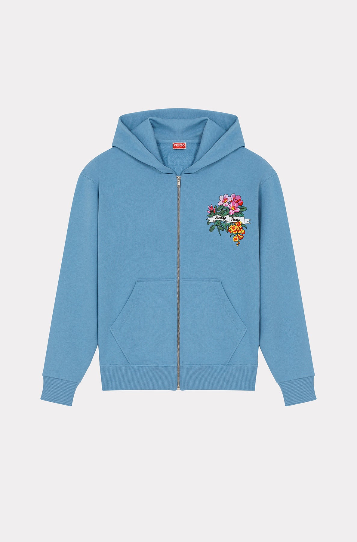 Sweatshirt zippé "Aloha Flower Tattoo" - Cyan