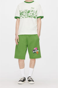 T-shirt slim Aloha Flower Tattoo - Grass Green