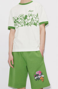 T-shirt slim Aloha Flower Tattoo - Grass Green